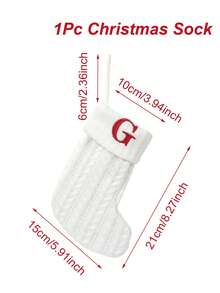 1pc White Knit Christmas Stocking, Xmas English Letters Snowflake Hanging Stockings, For 2025 Christmas Party Decoration,2026 New Year Party Favors Supplies, Christmas Room Decoration, Personalized Initial Christmas Stocking, Family Holiday Xmas Home Room Decor,Christmas Tree Ornaments, Christmas Eve Surprise Gifts Package,Christmas Sock Costumes, Christmas Gift Party Favor - White Christmas Letter Knitted Socks - View 22