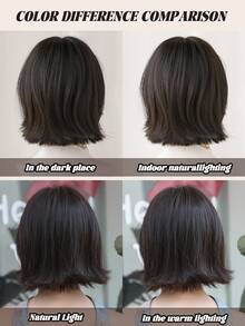 NAMM 12 Inch Short Curly Wigs For Women - Modest Fashion Wave Wig Curtain With Bangs,Dark-Brown Soft Silky Heat-Resistant Synthetic Fiber Wigs For Daily Use, Perfect For Holidays Music Festivals Celebrations-Sakura Celebrations Glam & Party Street Wear Photography Use - 棕色 - 查看 7