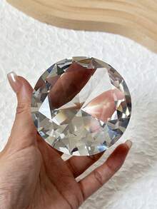 80毫米玻璃水晶美甲展示架，透明钻石形状，适用于手模照片拍摄工具