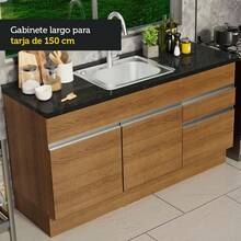 Gabinete Bajo Cocina Madesa Glamy 150cm Sin Encimera Marrón 10 - Marrón - Ver 5