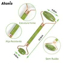 Ahania Rolo Pedra de Jade Rolinho de Massageador Facial Pedra Jade Pedra GuaSha - Facial Anti Rugas Massagem Facial Coporal - Verde - Visão 7