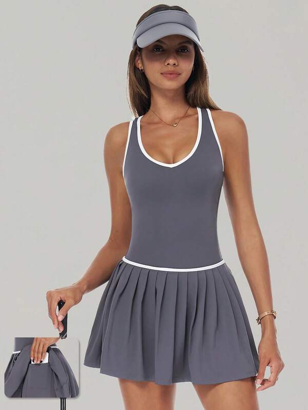 MASKERT Vestidos de mujer, ropa deportiva de mujer, ropa deportiva de tenis, monos, ropa de yoga. Monos y faldas pantalón deportivos cómodos y versátiles, muy elásticos y agradables a la piel para el ocio en casa.