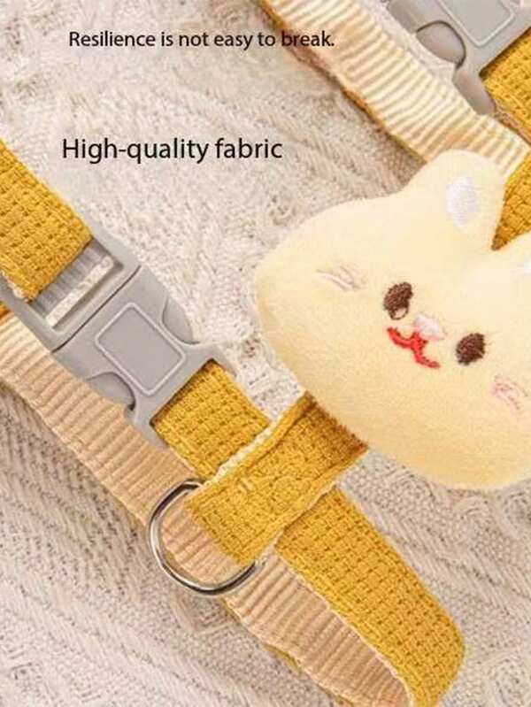 1pc X-Shape Small Dog/Cat Leash, Adjustable Outdoor Walking Anti-Escape Harness Leash, Cartoon Teddy Pet Traction Rope