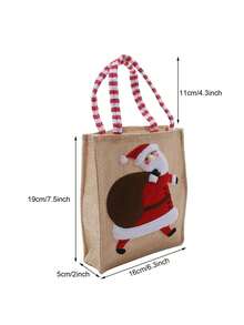 حقيبة قماش الخيش ثلاثية الأبعاد مطرزة للزينة في عيد الميلاد