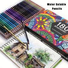 120/180 Watercolor Pencils, Colored Pencils Set For Adult Coloring Books, Soft Core, Professional Numbered Art Drawing Pencils For Sketching, Shading, Blending, Crafting - Watercolor Pencils - 查看 8