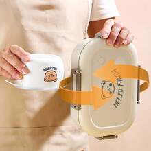 WORTHBUY 1 hộp đựng cơm trưa 3 ngăn có thể tháo rời, hộp đựng cơm Bento bằng nhựa chia ngăn di động 800ml dùng để chuẩn bị bữa ăn, dùng trong lò vi sóng, hộp đựng thực phẩm salad trái cây chịu nhiệt, thích hợp cho học sinh, người lớn sử dụng ở trường, văn phòng, cắm trại ngoài trời, dã ngoại, du lịch, trở lại trường - Nhiều màu - Xem 5