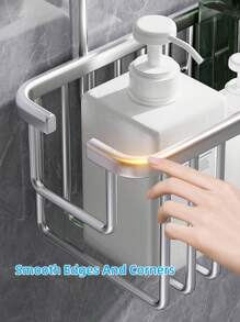 1 Stück Duschkorb zum Aufhängen für das Badezimmer, Badezimmer Aufbewahrungsregal, Badezimmer Aufbewahrungskorb, Shampoo- und Duschgel-Halter-Organizer, Badezimmer Accessoires, Badezimmer Aufbewahrung und Organisation, Material aus Aluminiumlegierung, wasserdicht und rostfrei, nagel freie Installation, Abtropfkorb, Aufbewahrung