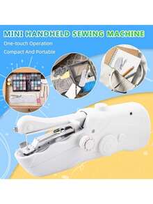 Christmas Portable Handheld Sewing Machine With Bobbin With Thread And Needle, Lightweight, Fun, Fast, Easy, Space-Saving Design, Convenient And Quick Stitching, Suitable For Quick Fixes On Thin Fabric Within 2mm, Suitable For Cushions, Curtains, Clothing, Crafts, Cute Trick-Or-Treat Bags, Travel, Home And DIY Projects,