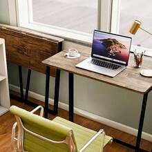 HOMEMAKE Furniture Escritorio de Computadora Plegable Se Puede Usar para Oficina Ahorro de Espacio de Estudio 80 x 40 x 74cm Nuez - Nuez 80*40*74cm - Ver 7