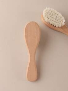 Customized Baby Shower Gift Set Natural Beechwood Flat Comb Set With Wool Brush & Massage Cushion - Personalized Name & Animal Designs For Hair Care & Scalp Health,Christmas Gift Supplies