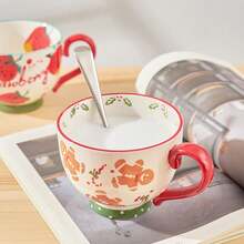 1 个圣诞马克杯，卡通姜饼人圣诞老人马克杯，容量大，非常适合圣诞节使用，完美的圣诞礼物。 - 彩色 - 查看 4