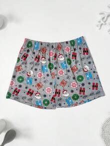 4 sztuki/zestaw męskich spodenek piżamowych z nadrukiem w świątecznym stylu, wygodne luźne bokserki z elastyczną talią, różne kolory