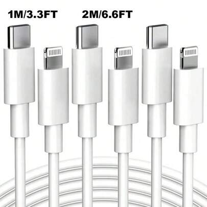 [MFi Certified]1pc/2pcs USB C To Lightning Cable, Lightning Phone Fast Charging Data Cable Flash Charging Cable Compatible With Iphone Charger Fast Charging Cord, Usbc To Lightning Cable Compatible With Iphone 14/13/12/11 X XS XR 8 Plus And More, USB Charging Cable Compatible With Iphone 11 12 13 14 6 6S 7 8 Plus X XR Pro Max Nan