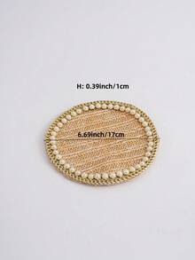 1 Stück Perlen-dekorierter Untersetzer, Tischdecken-Handwerk, Schüssel & Teller Kaffee-Matte, europäischer Stil Stoff Wärmeisolierender Untersetzer