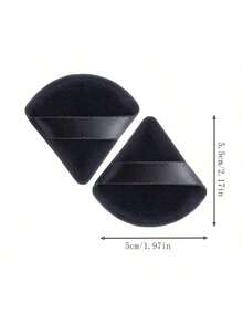 1/5/10pcs Flocked Triangle Powder Puff Set, Reusable Wet-Dry Makeup Sponges For Cushion, Loose Powder & Foundation Blending. Practical Facial Makeup Tools Work With Foundation Cream, Cushion And All Face Cosmetics, Suitable For All Skin Types. - Multicolor - View 2