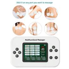 Smart Rechargeable TENS EMS Body Massager 15 Massage Modes 30 Intensities Muscle Stimulator 2000mAh Large Battery Pulse Massage Machine HD Large Screen Vibration Full Body Massage Muscle Relax