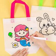 10/25件随机DIY涂鸦礼品袋，个性化彩色袋子，艺术派对涂鸦袋，艺术活动和DIY工艺品礼品，可重复使用的涂鸦礼品袋，生日派对礼品袋，适用于生日、圣诞节、新年和春节礼物，礼品包装和储存 - 彩色 - 查看 4