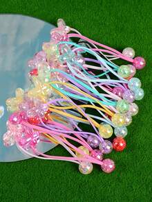 6/7/14pcs AB Color Beaded Double-Ended Hair Scrunchies, Y2K Fairy Punk Style Hair Accessories Set For Women/Women, Suitable For Casual Daily, Party, And Decorative Adornment Hair Ties Ponytail Holders Hair Elastics Hair Rope, Hair Bobbles Head Accessories