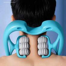 多功能手动颈部按摩器，手持式迷你夹式颈部按摩器，适用于颈部、肩部和背部，家用 - 彩色 - 查看 6