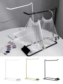 1 件装美甲扇形展示收纳架重型金属收纳架，适用于凝胶抛光、美甲装饰 - 坚固的结构节省空间的台面或零售店装饰 - 沙龙和家庭使用 - 彩色 - 查看 2