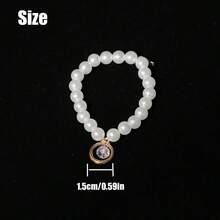 Modischer neuer Kunstperle + Wassertropfen-Strass, herzförmiger Strass-Anhänger Halskette, für LABUBU, modische Accessoires & Zubehör (ohne Plüschpuppe, nur Accessoires)