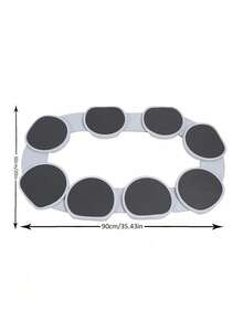 9pcs 360° Rotating Tray Serving Plate For Rectangular & Oblong Tables, Perfect For Family Gatherings, Banquets, And Weddings, Dining Table Large Tabletop. - Black and White - View 2