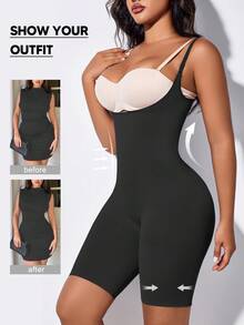 Suprenx Women's Seamless Bodysuit With Chest Exposure, Abdomen Control And Buttock Lift, Breathable For Intimate Wear - Black - View 4