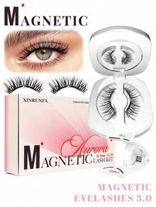 Pestañas magnéticas de aspecto natural mejoradas, kit de pestañas magnéticas suaves reutilizables con aplicador, sin necesidad de pegamento, a prueba de viento y agua para comodidad durante todo el día (Actualización 3.0-M2)