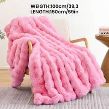 1pc Solid Color Plush Blanket, Available In Multiple Colors, Soft & Warm Faux Fur Luxury Style Throw Blanket, Suitable For Living Room, Bedroom, Sofa And More, Fluffy Long Pile Blanket, Soft & Cozy Sofa Throw, Autumn Decor, Room Decor, Back To School, Study Supplies