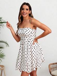 vestido aglobado corto - Blanco y Negro - Ver 2