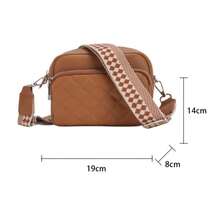 Borsa da donna elegante e versatile, piccola borsa a tracolla quadrata, borsa da donna alla moda, tracolla larga, borsa a tracolla con doppio tiretto.