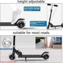 AKOZLIN Scooter para Niños de 5 a 12 Años Plegable, Patin del Diablo Niño Clásico 2 Ruedas, Ruedas Ligeras Iluminadas y Manillar Regulable en Altura Up 50 kg, para Hacer Ejercicio y Al Aire Libre - 1 - Ver 7