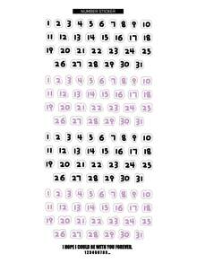 1pc Phông chữ em bé hoạt hình dễ thương số 1 ~ 31 Nhãn dán số Lịch Kế hoạch Sổ lưu niệm Nhật ký Hàng tháng Ngày Hàng ngày Nhãn thời gian Trang trí, Đồ dùng học tập, Quay lại trường - Nhiều màu - Xem 15