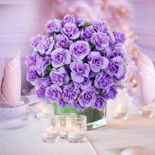 50pcs Pink Roses Artificial Flowers Bulk, 1.6 Small Silk Roses Flower Heads Decoration, Crafts, Wedding Centerpieces Bridal Shower Party Home Decor - Purple - View 6