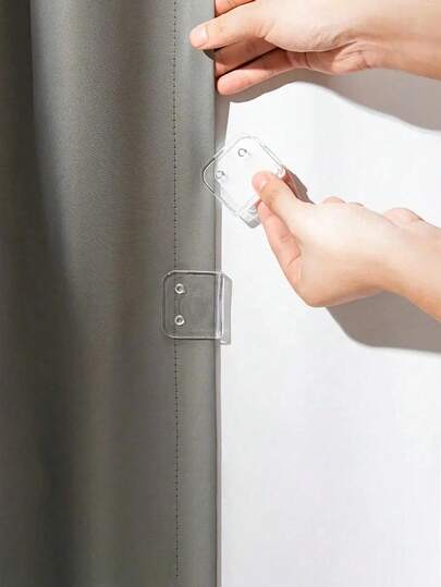 4-1pc Shower Curtain Clip - Windproof, Splash Proof Plastic Adhesive Curtain Holder, Easy To Install Wall Mounted Design For Secure Fabric Fixation, Fabric Curtain Holder | Minimalist Design | Plastic, Practical Hooks Home Bathroom Decor Fall Decor Bathroom Accessories Back To School