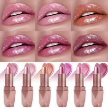 SAM SUGAR 1pc Diamond Pearl Gloss Lipstick, Waterproof, Sparkling, Moisturizing, Long-Lasting Lip Gloss, Versatile For Holidays, Parties, Stage Makeup - 彩色 - 查看 4