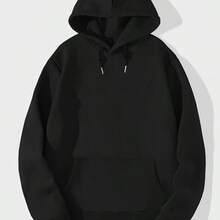 Hoodies Men's Heavy Hoodie - Gothic Crow And Crescent Pattern Pullover - Black  Pocket Sweatshirt - Winter Street Clothing - Machine Washable Polyester Gift, Must Have For Dark Fashion Lovers, Fall Outfit, Art Print Design, Adjustable Drawstring Hood Enclosure, Casual Style, Soft Fabric, Urban Style - Black - View 3
