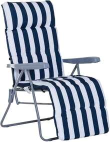 REINO MANSIDI Sun Lounger Cushion PACK OF 1 Assorted Designs 180x55x6cm - Xanh và trắng - Xem 3