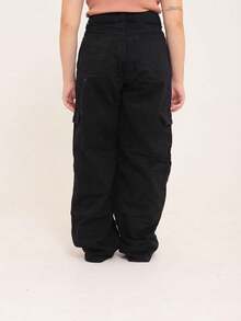 Wide Leg Cargo Jeans - Dark Grey - View 3