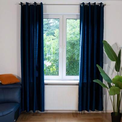 Cortina de janela opaca com ilhós, cortina decorativa com ilhós, cortina de decoração para quarto e sala de estar, 145 x 250 cm (L x A)