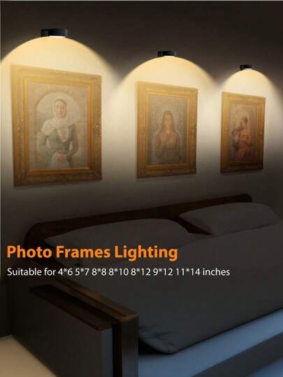 1/3/ Wireless Metal Wand Art LED Picture Lights, Lamps, Fairy Night Book Lamps Magnets Adjustable Temperature, Timer, Remote Control Push Button view 4