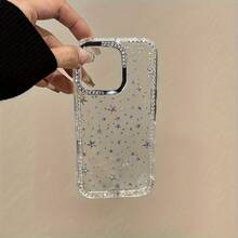 Teléfono brillante con un marco con orificio grande y purpurina, diseñado para 16 Pro, 15, 14 Plus, 13, 12 y 11. Una funda protectora ideal para amigos y familiares de Año Nuevo, Pascua y Halloween. - transparente - Ver 5
