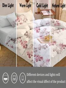 3-Piece Printed Bedding Set, 1 Duvet Cover And 2 Pillowcases, Soft And Comfortable Home Textiles, Skin-Friendly, Multiple Colors Available, Dorm Bedding For Boys And Girls, Simple And Fashionable Home Decor, Soft And Comfortable Bedroom Bedding, Fashionable Set, Machine Washable, No Filling, Back To School Bedding - White - View 5