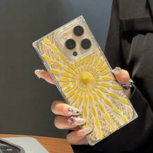 Nueva funda tipo cubo con orificio grande y ángulo recto para teléfonos móviles, compatible con 16/15/14/13/12 Pro, 14, 15, 16 Plus y 12 Pro. Diseño brillante, resistente a caídas, ideal para cumpleaños y otras ocasiones. - transparente - Ver 5