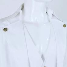 Mens Pirate Coat Steampunk Jacket Tailcoat Renaissance Jacket Halloween Hatter Costume - White - View 4