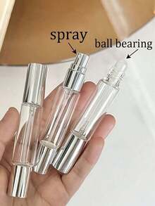2pcs 0.34oz Dual-Purpose Perfume Spray Bottles With Rollerball - Made Of Clear Glass, Refillable, Portable And Practical, Ideal For Travel And Office, Includes Fragrance And Skincare Mist Bottles, Travel Accessories |   Portable Perfume Dispenser |   Refillable Spray Bottles - 1 - View 7