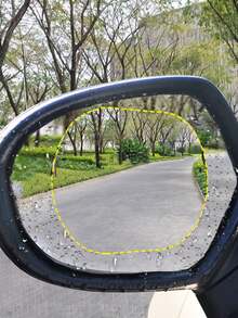 Car Rearview Mirror Protective Film Lens Protection Film 1pc Car Rearview Mirror Rainproof Film Hydrophobic Clear Protective Sticker For Side Mirrors Helps Reduce Water Drops & Fog Improves Driving Visibility In Rain Easy Apply Bubble-Free Universal Cut To Fit Spring Gift - Clear - View 4