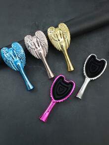 فرشاة شعر مضادة للكهرباء الساكنة بأجنحة ملاك، مناسبة لجميع أنواع الشعر، مشط تدليك فروة الرأس، مصنوعة من بلاستيك ABS بشعيرات من النايلون، تصميم أنيق مفرغ للحصول على شعر ناعم ولامع، فرشاة فك التشابك، تصميم مشط عصري، مشط بلاستيك ABS، فرش تصفيف الشعر، مشط حافة الشعر، فرشاة شعر، مشط، فرشاة تسريح الشعر، فرشاة شعر، معدات صالون الحلاقة، صالون الحلاقة، فرشاة شعر، مجموعة فرشاة شعر، مشط شعر، مشط للخصلات، فرشاة فك التشابك، فرشاة شعر للنساء، صالون الحلاقة، معدات صالون الحلاقة