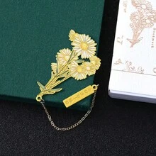 Vintage Chinese Style Floral Copper Bookmarks, Decorative Metal Collectibles, Exquisite Crafts, Christmas Gift - Multicolor - View 10
