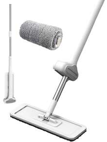 2pcs Replacement Mop Pads, Large Automatic Self-Wringing Flat Mop, 360° Rotatable Adjustable Cleaning Mop, Dry & Wet Dual Use, Hands-Free Super Microfiber Mop, Suitable For Hardwood Floors And Window Cleaning, 2025 New Household Cleaning Tool